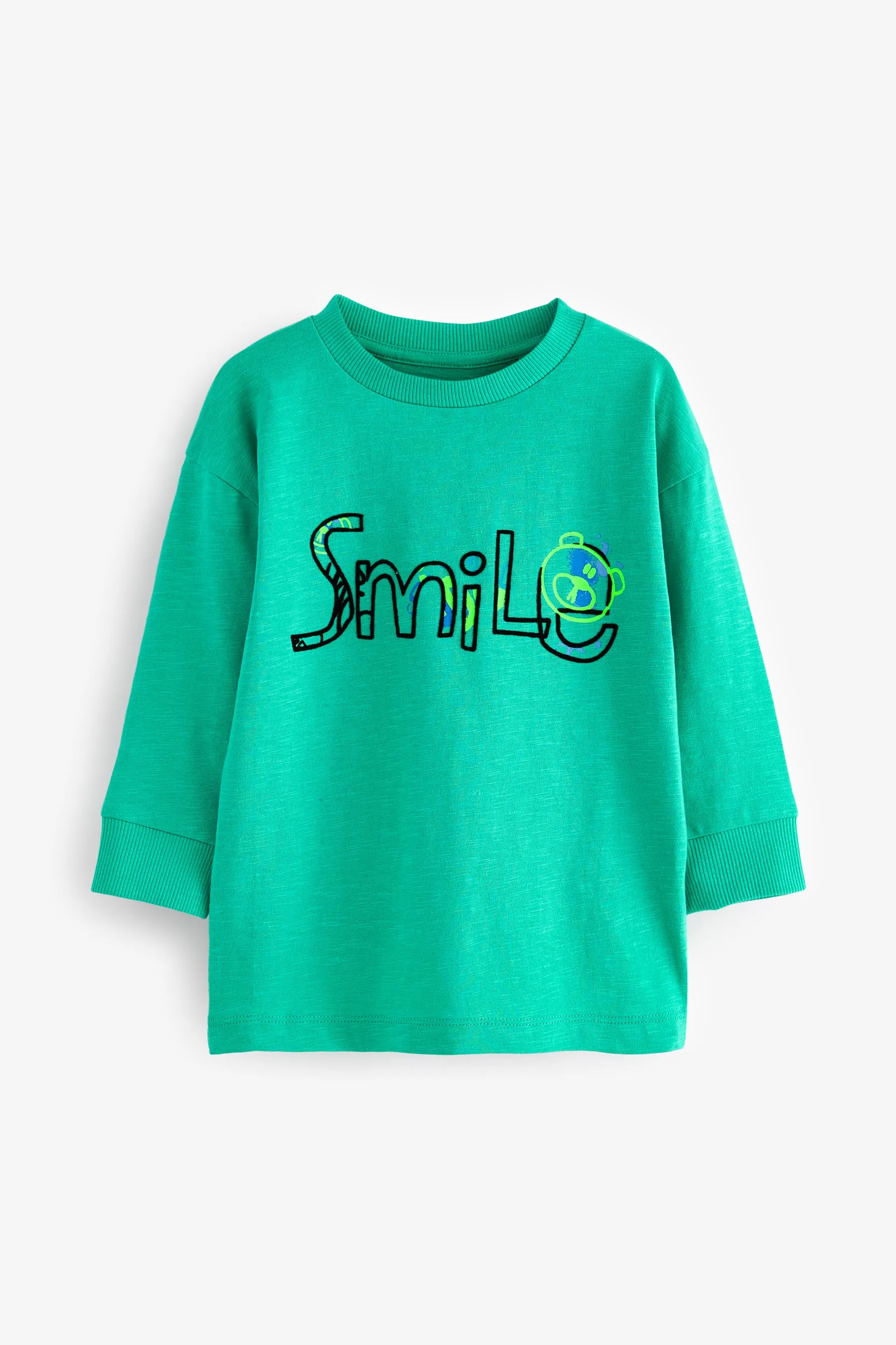 100% Cotton Long Sleeve Animal Print Character T-Shirts 3 Pack (3mths-7yrs)    