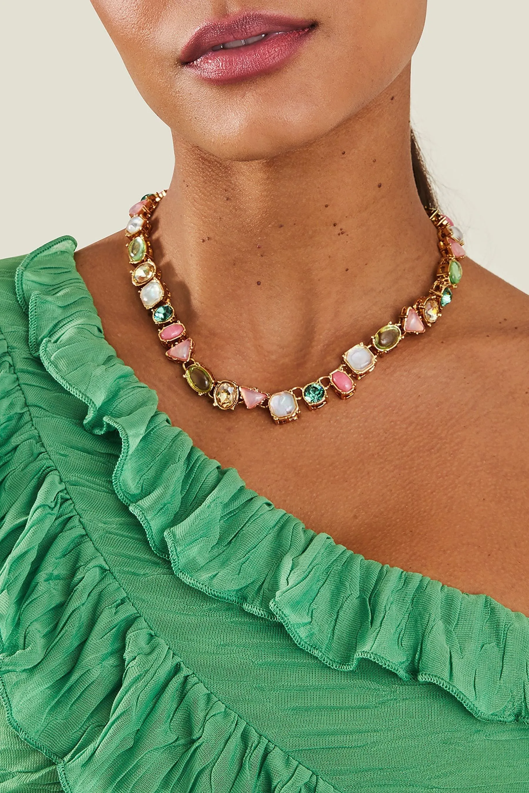 Accessorize - Collana a colletto con pietre eclettiche