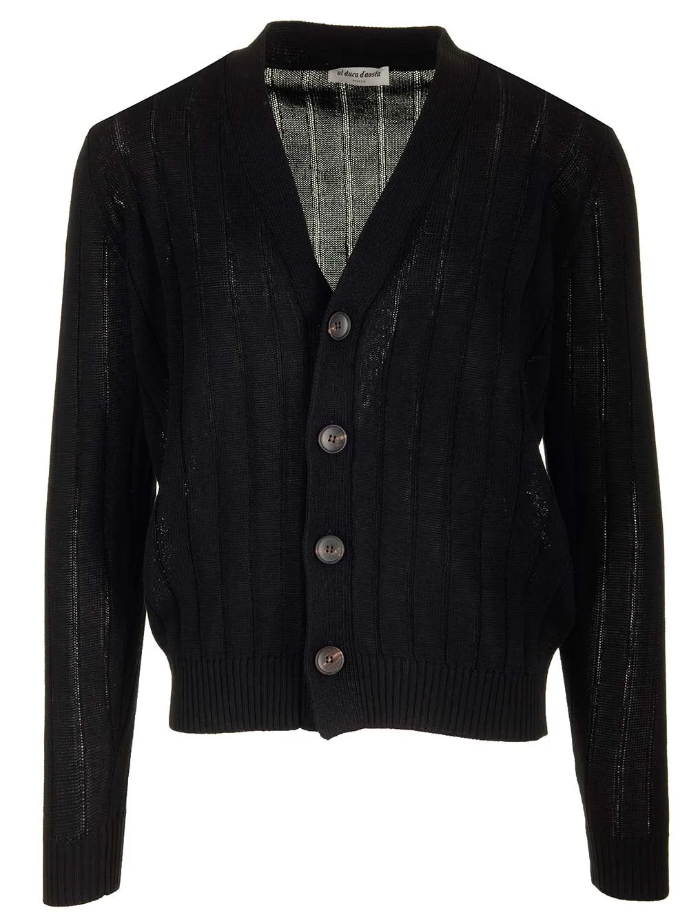   Al Duca D'aosta  Cardigan in cotone nero  