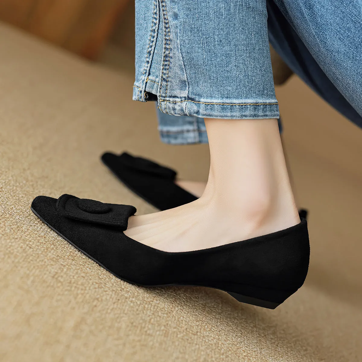 Appartamenti casual a punta da donna retrò minimalista