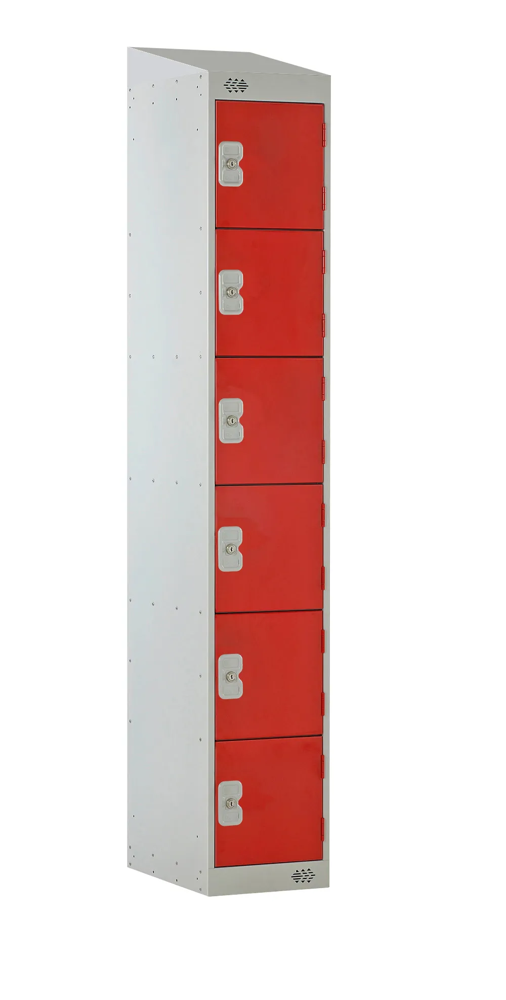 Armadietto Colore rosso RS PRO 6 porta Vented, 1800 mm x 300 mm x 450mm