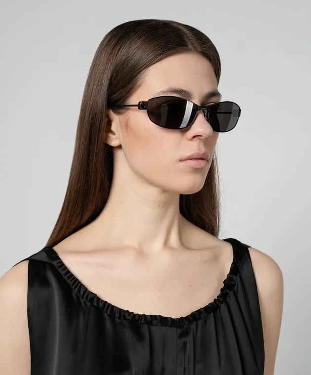 Balenciaga Occhiali da sole neri ovali Mercury 773550T0005W
