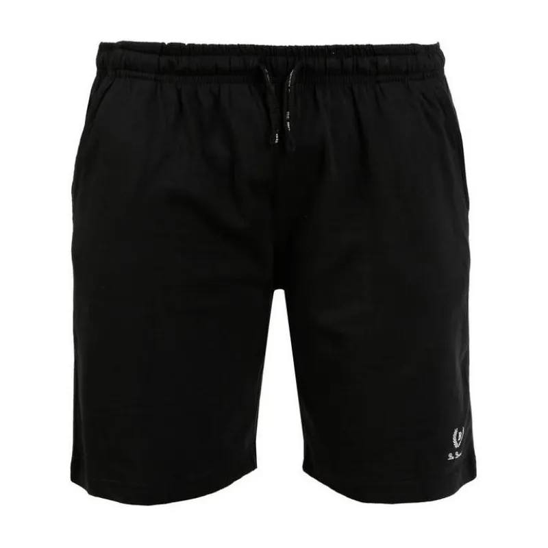 Bermuda tuta be board taglie forti uomo in cotone leggero lunghezza ginocchio nero