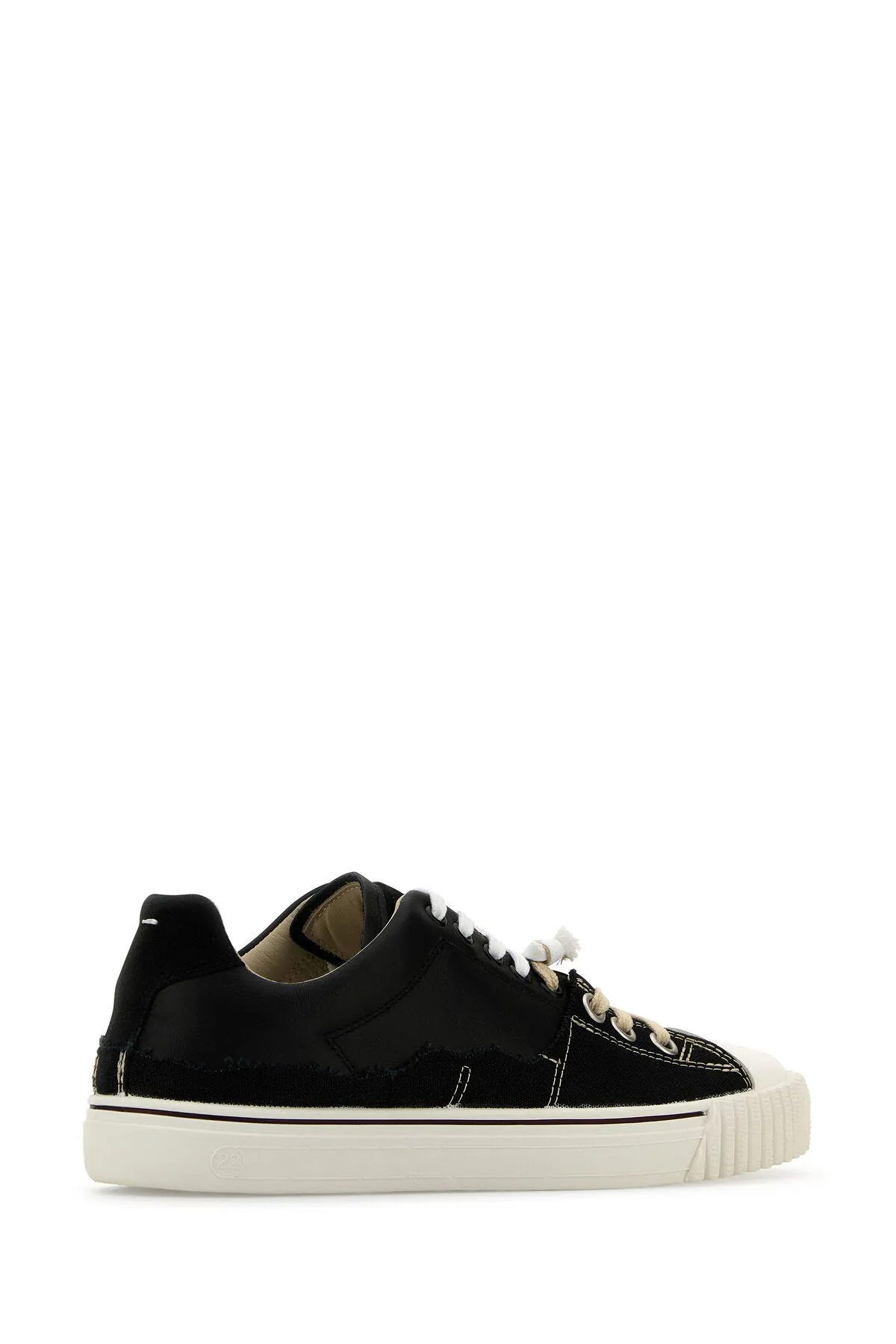 Black leather and canvas New Evolution sneakers     