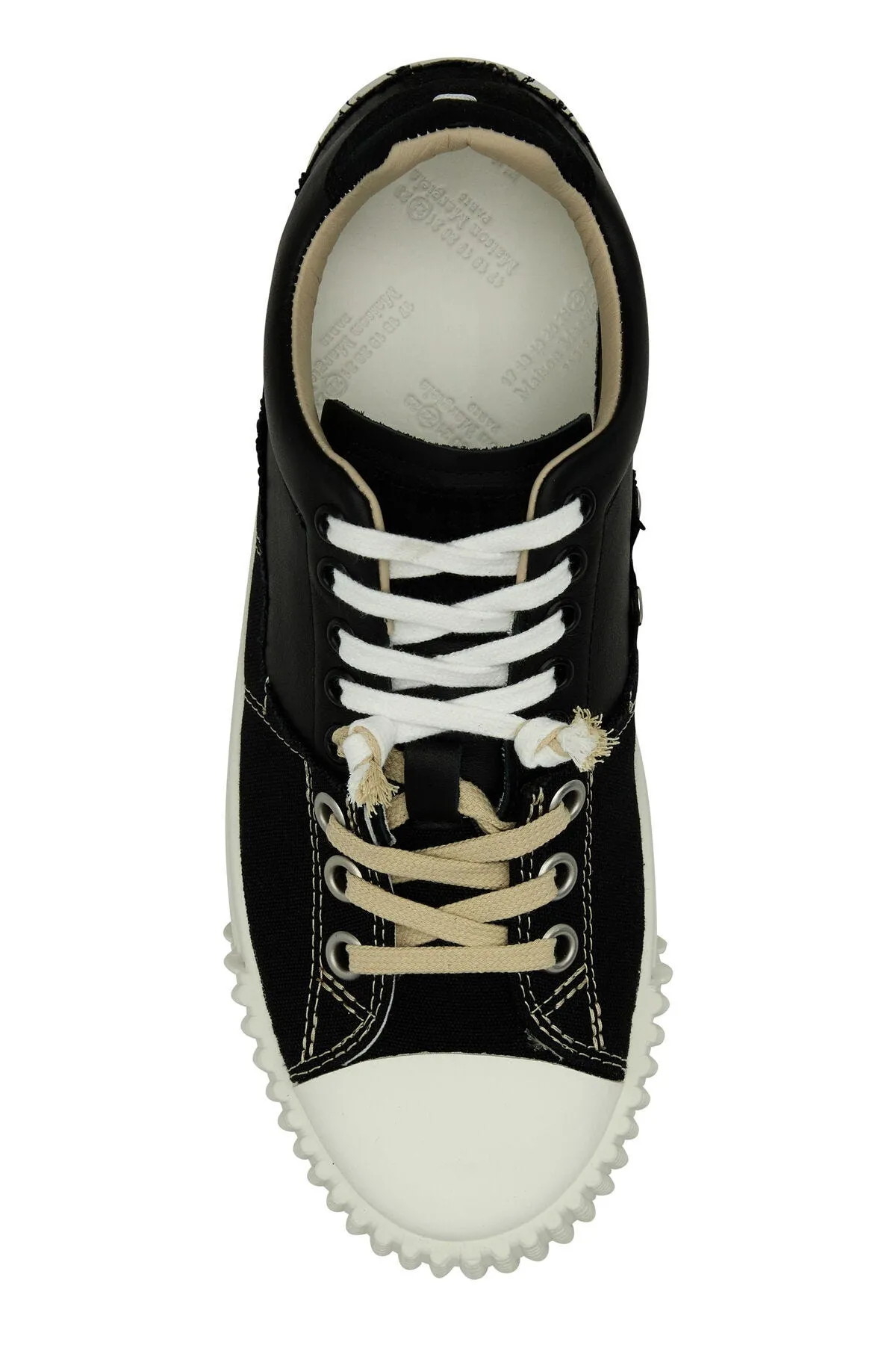 Black leather and canvas New Evolution sneakers     