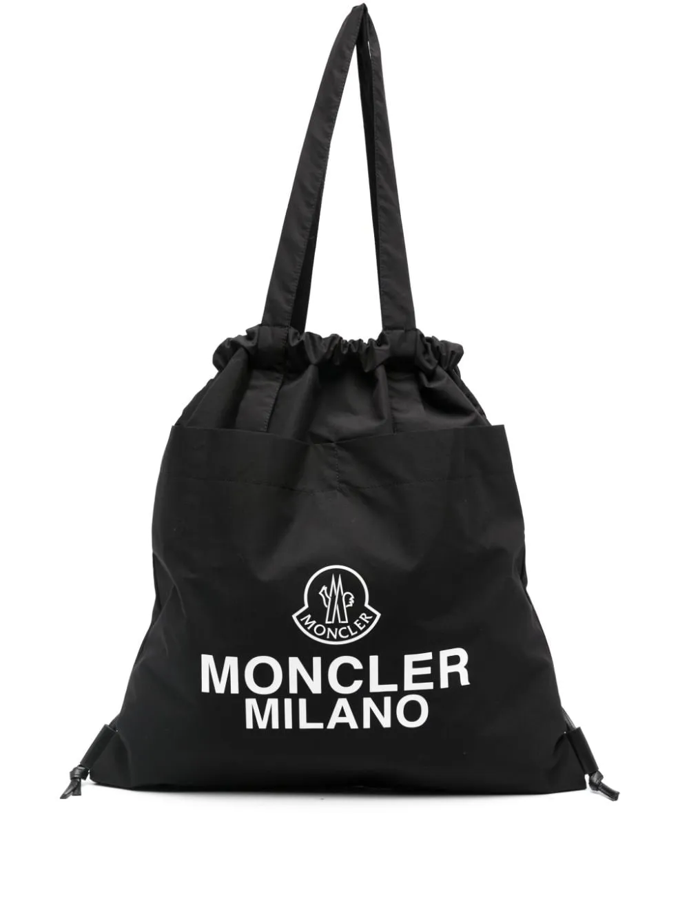 Borsa a spalla AQ con coulisse in nero - donna