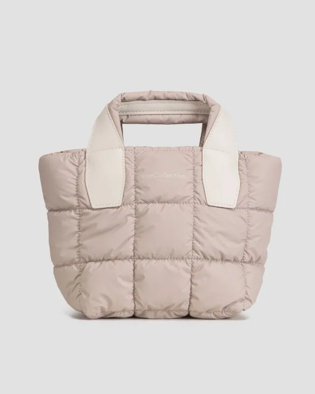 Borsa a spalla beige da donna Vee Collective Porter Tote Mini