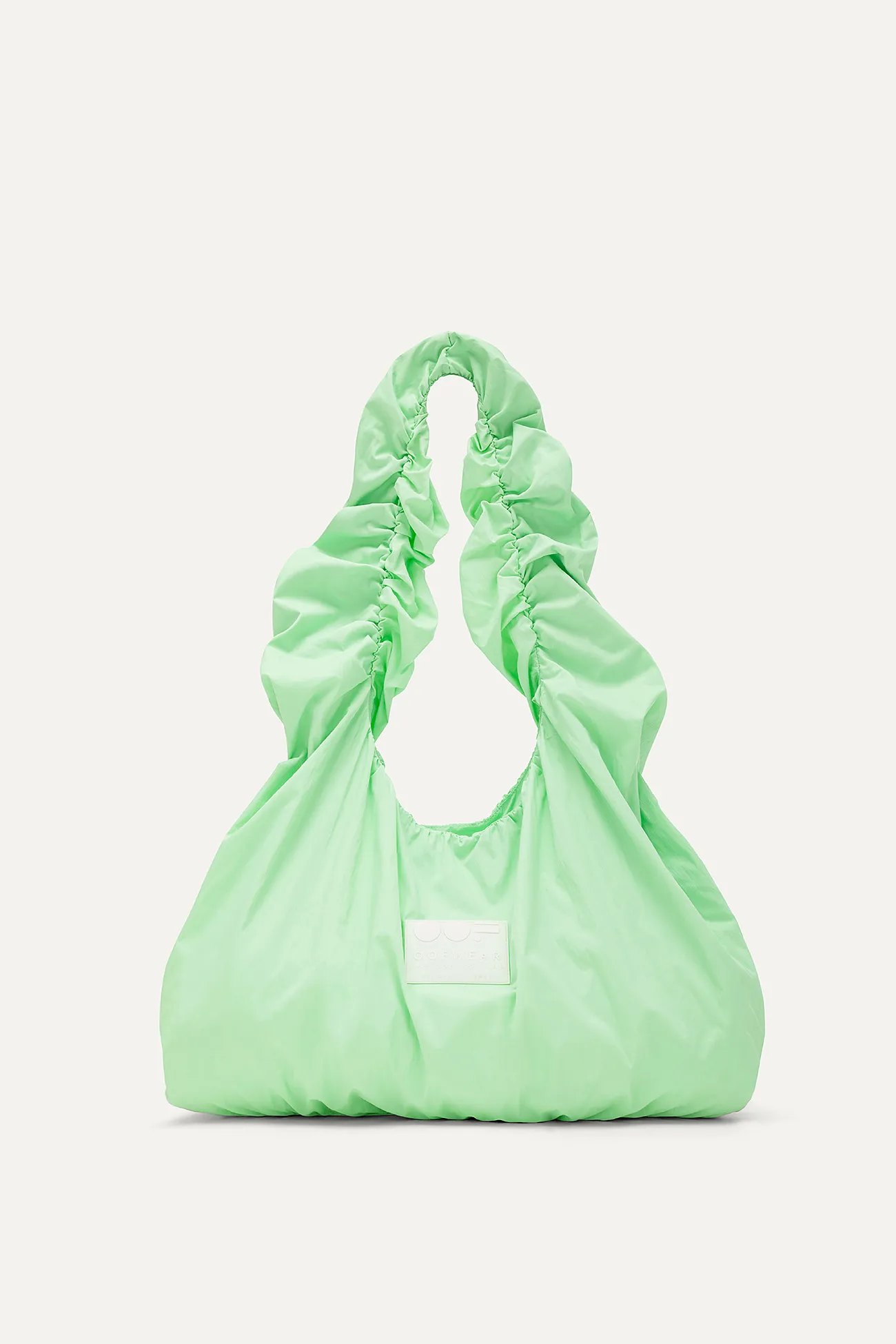 BORSA A SPALLA IN NYLON CRINCLE WATER REPELLENT 3079 - VERDE MENTA