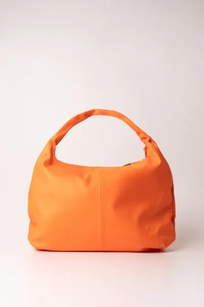 Borsa a spalla media con logo e nappina Arancio