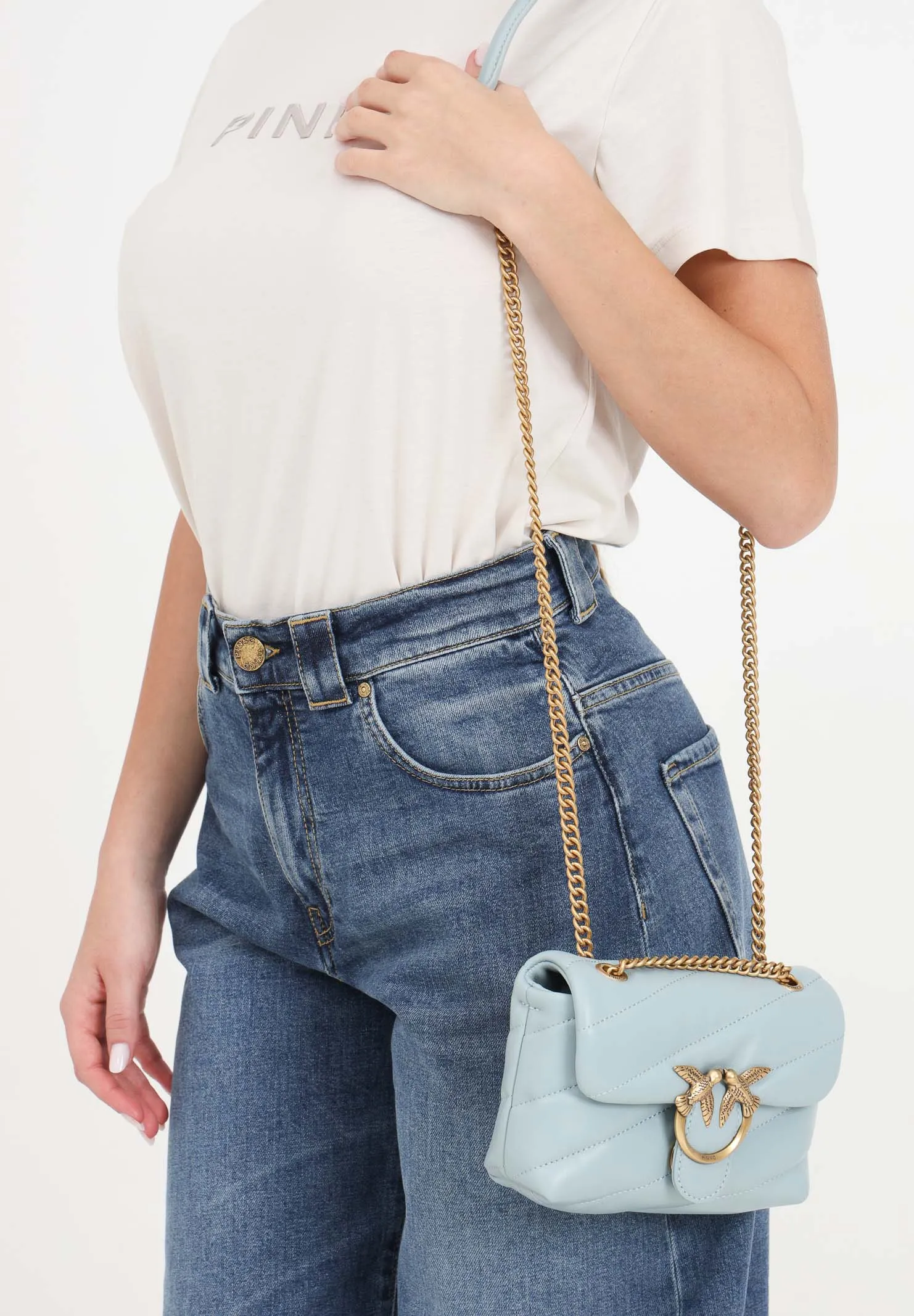 Borsa a tracolla azzura da donna Baby Love Puff