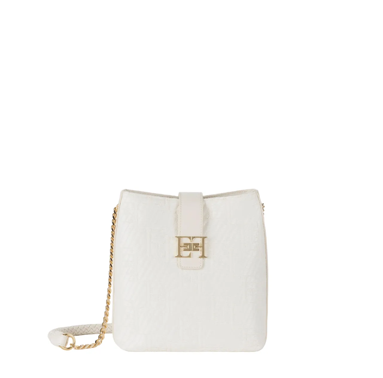 Borsa a tracolla in rafia jacquard