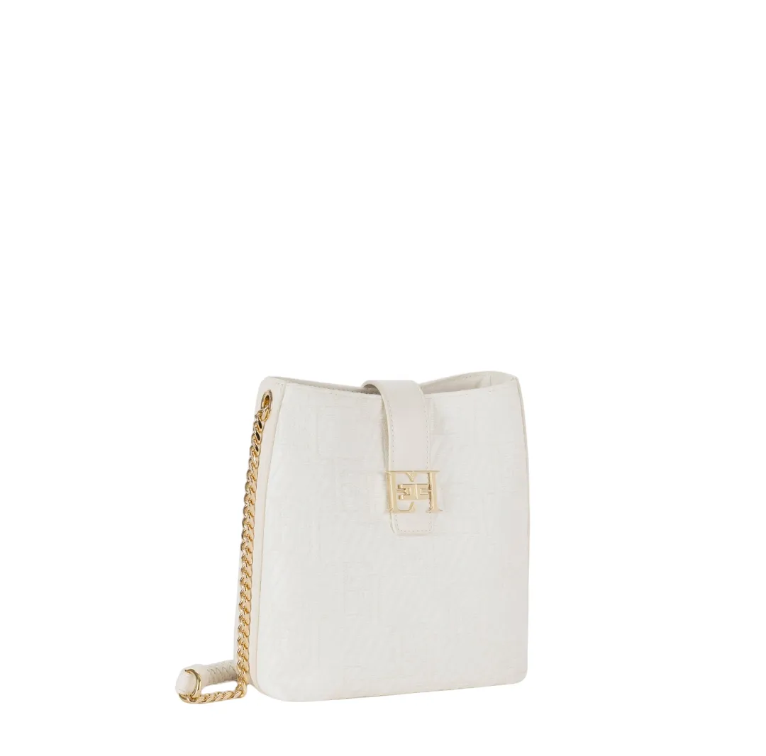 Borsa a tracolla in rafia jacquard