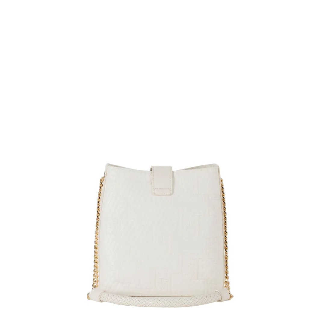Borsa a tracolla in rafia jacquard