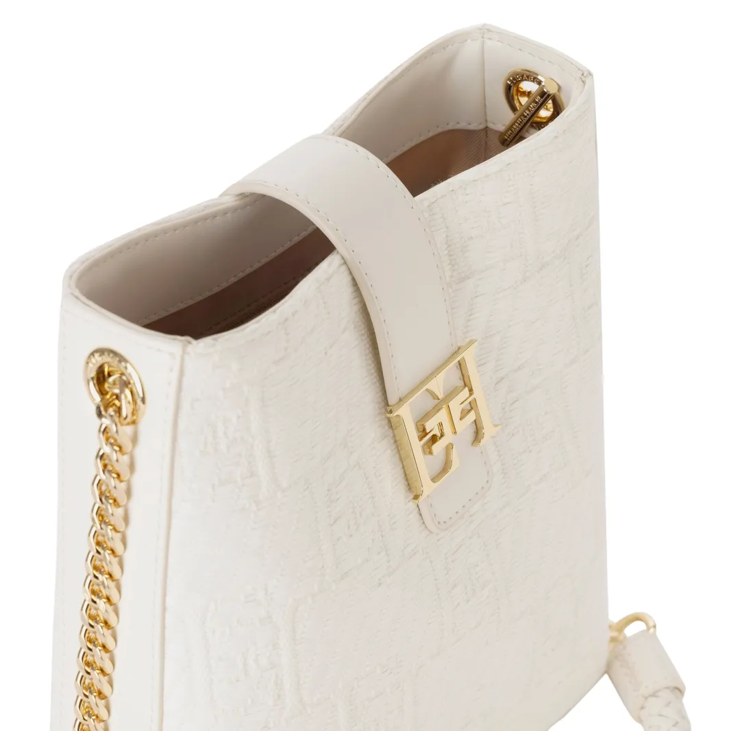 Borsa a tracolla in rafia jacquard