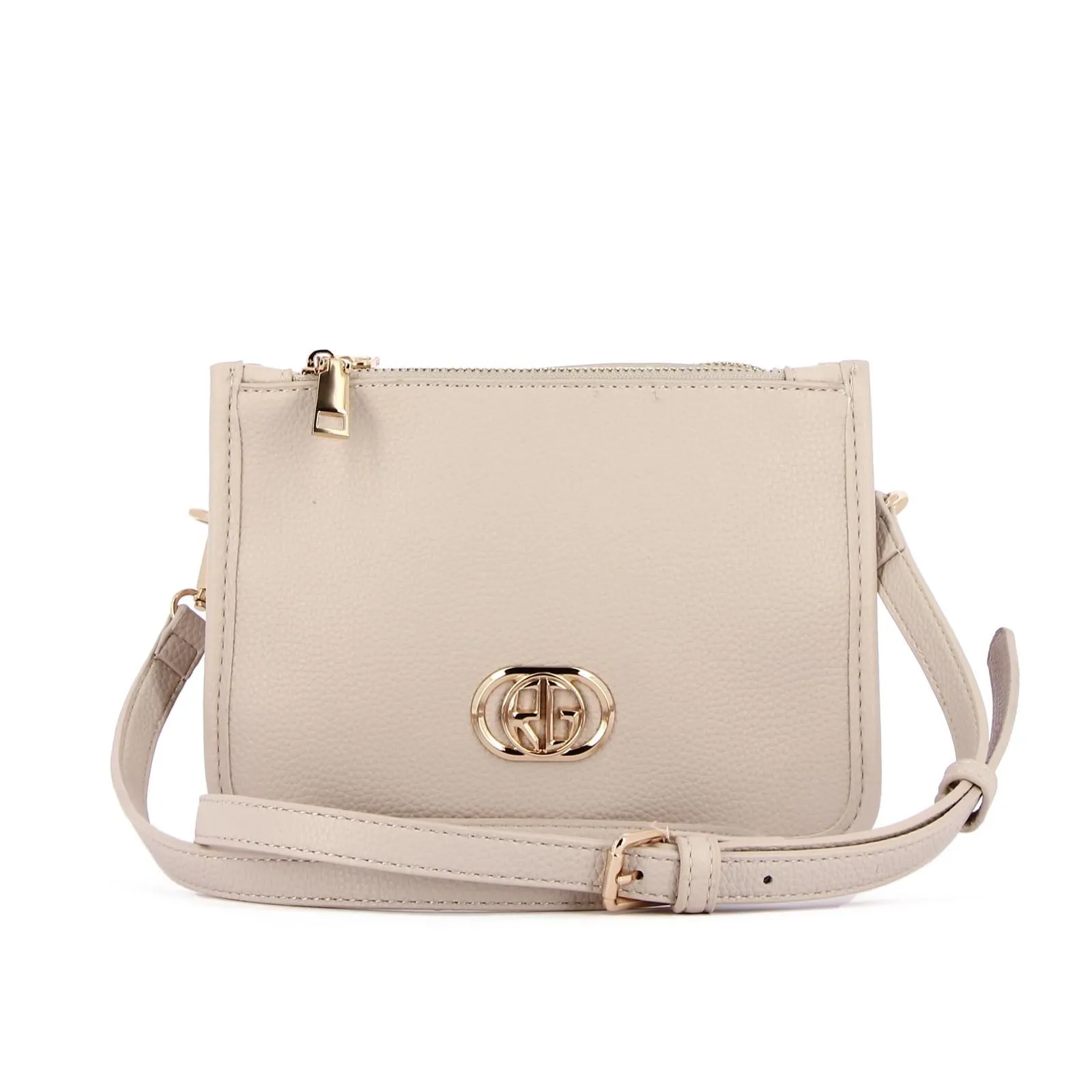 Borsa beige con tracolla regolabile