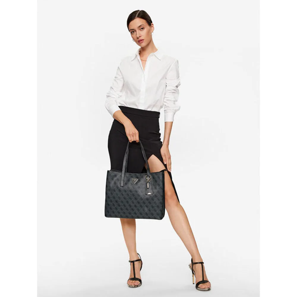 Borsa Donna a Spalla Shopper GUESS Linea Meridian colore Coal Logo