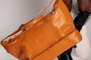 Borsa in vera pelle Kehlani, marrone chiaro