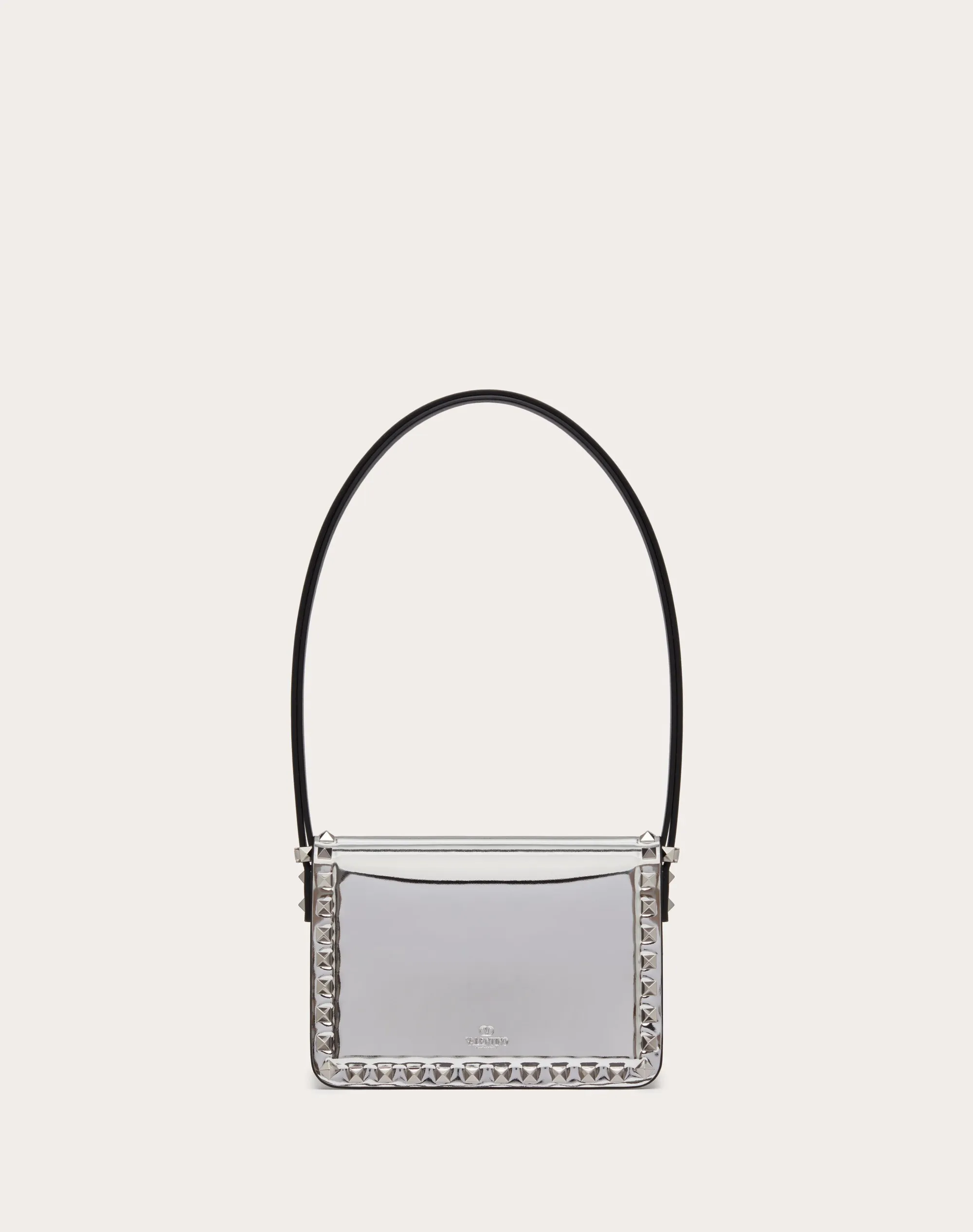BORSA PICCOLA A SPALLA ROCKSTUD23 IN VITELLO EFFETTO SPECCHIO
