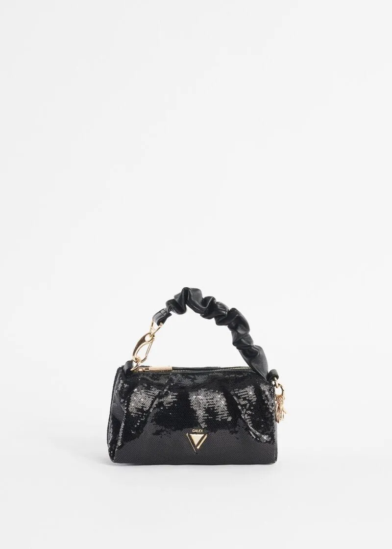 Borsa top handle con paillettes