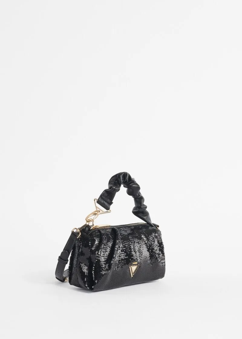 Borsa top handle con paillettes