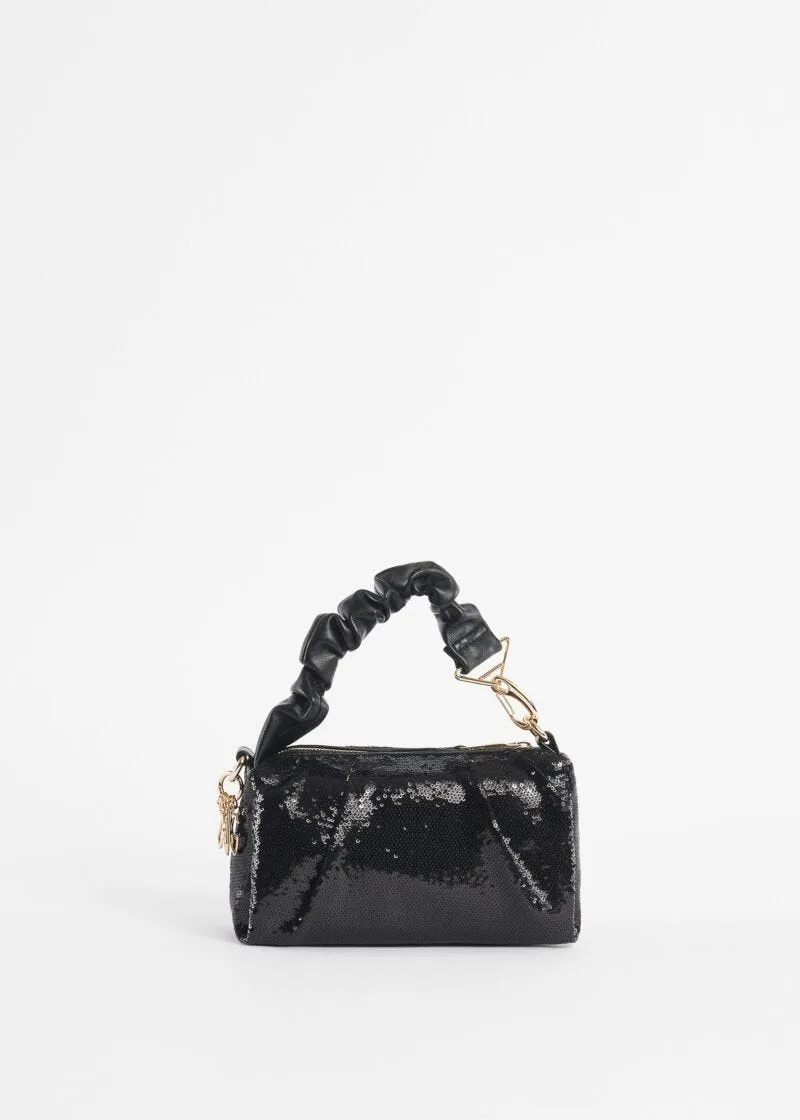 Borsa top handle con paillettes