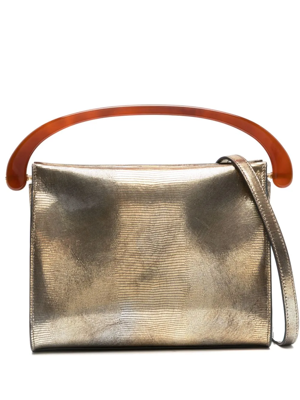 Borsa tote con manico a contrasto in oro - donna