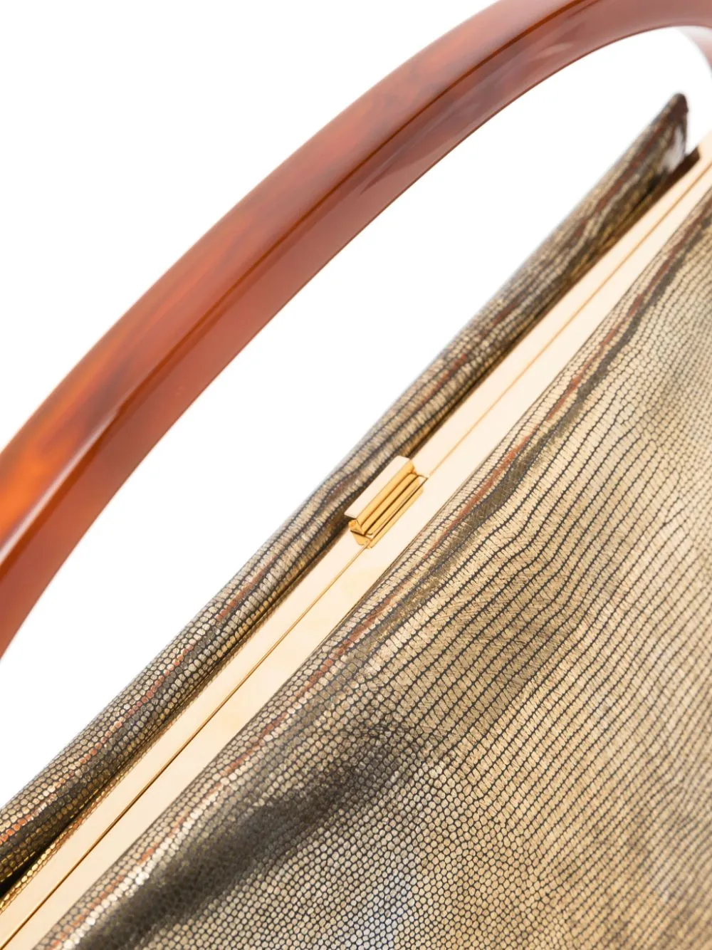 Borsa tote con manico a contrasto in oro - donna
