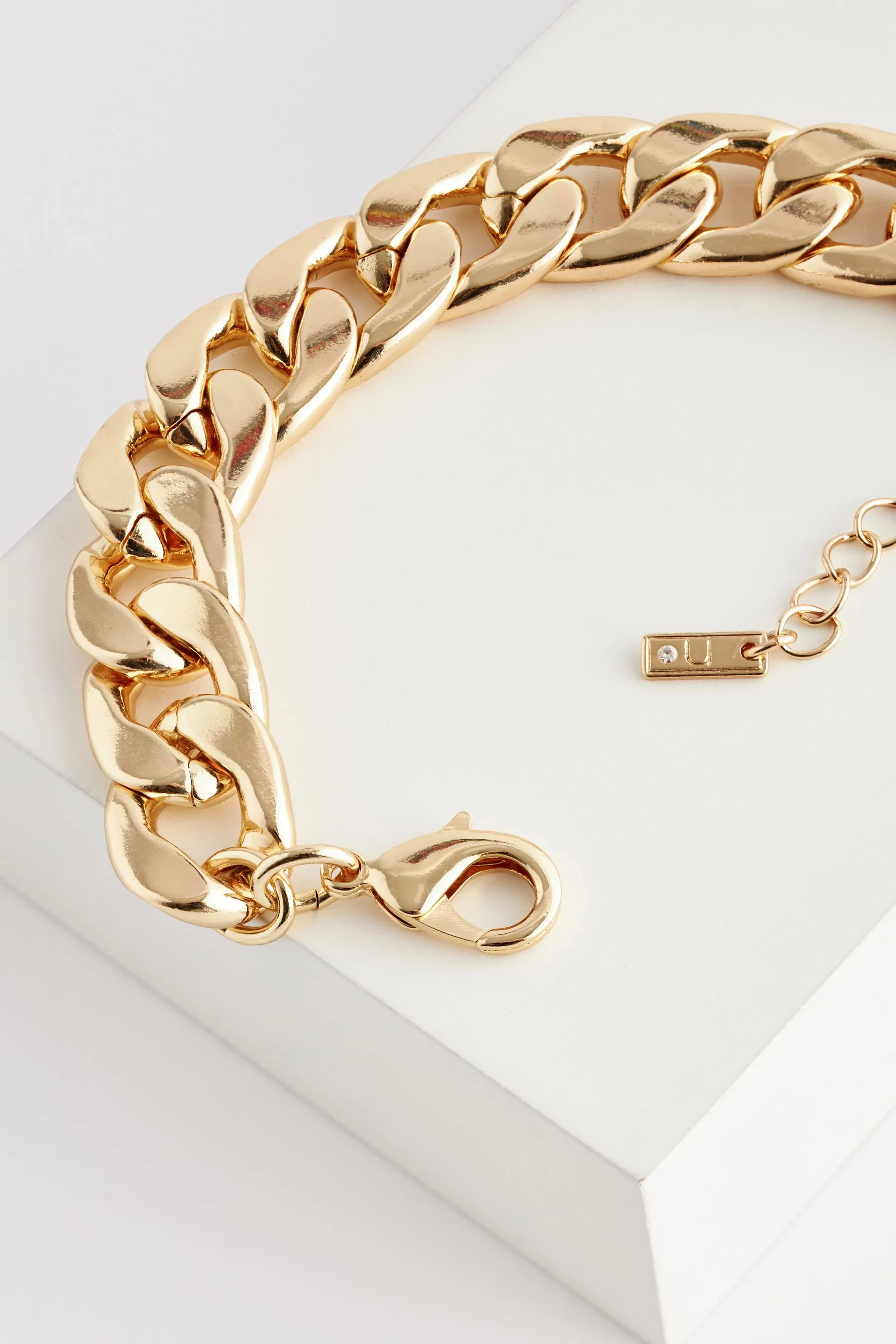 Bracciale a catena spesso in acciaio riciclato