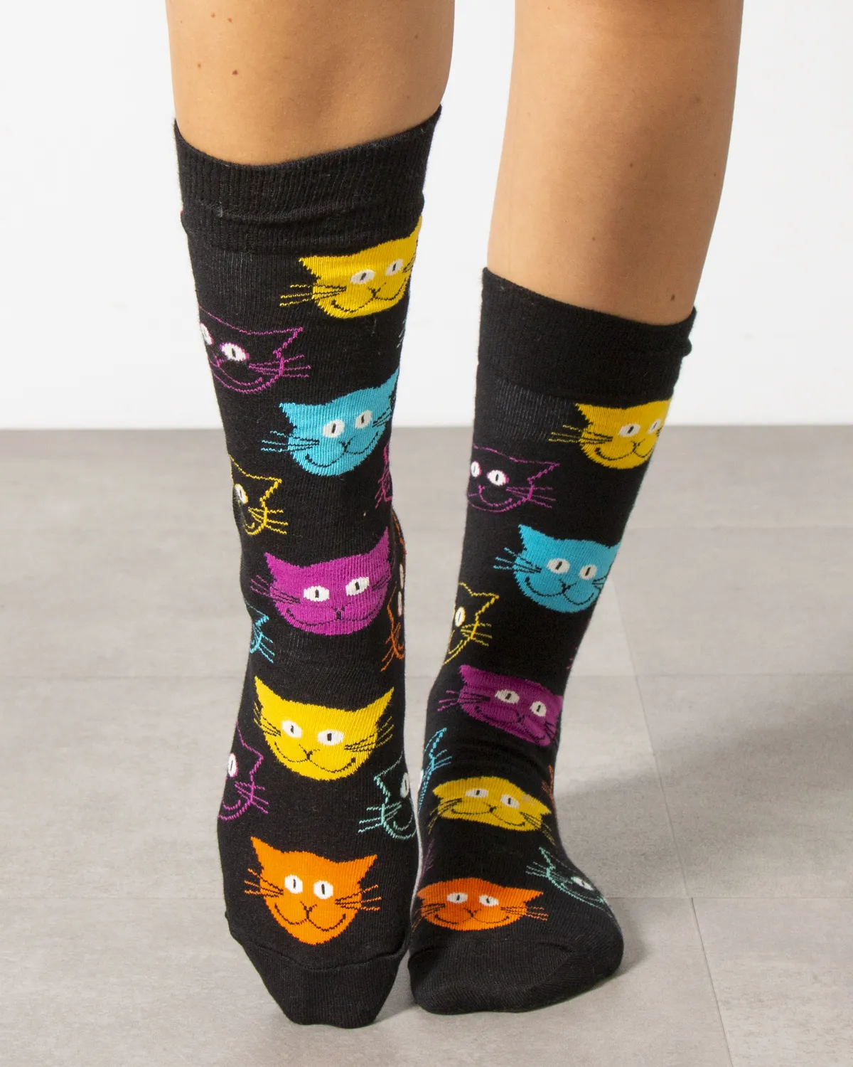 Calzini Lunghi Happy Socks CAT Nero