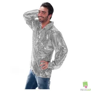CAMICIA ARGENTO IN PAILLETTES T.U.