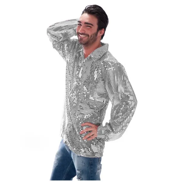 CAMICIA ARGENTO IN PAILLETTES T.U.