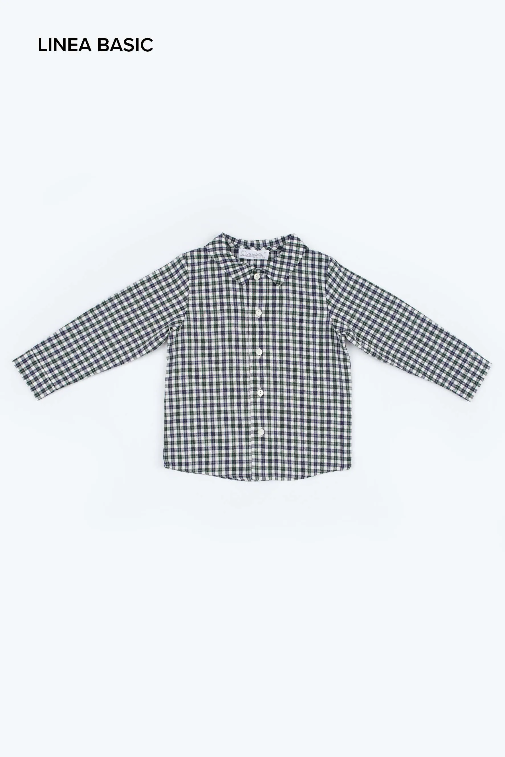 Camicia bambino quadretto blu verde