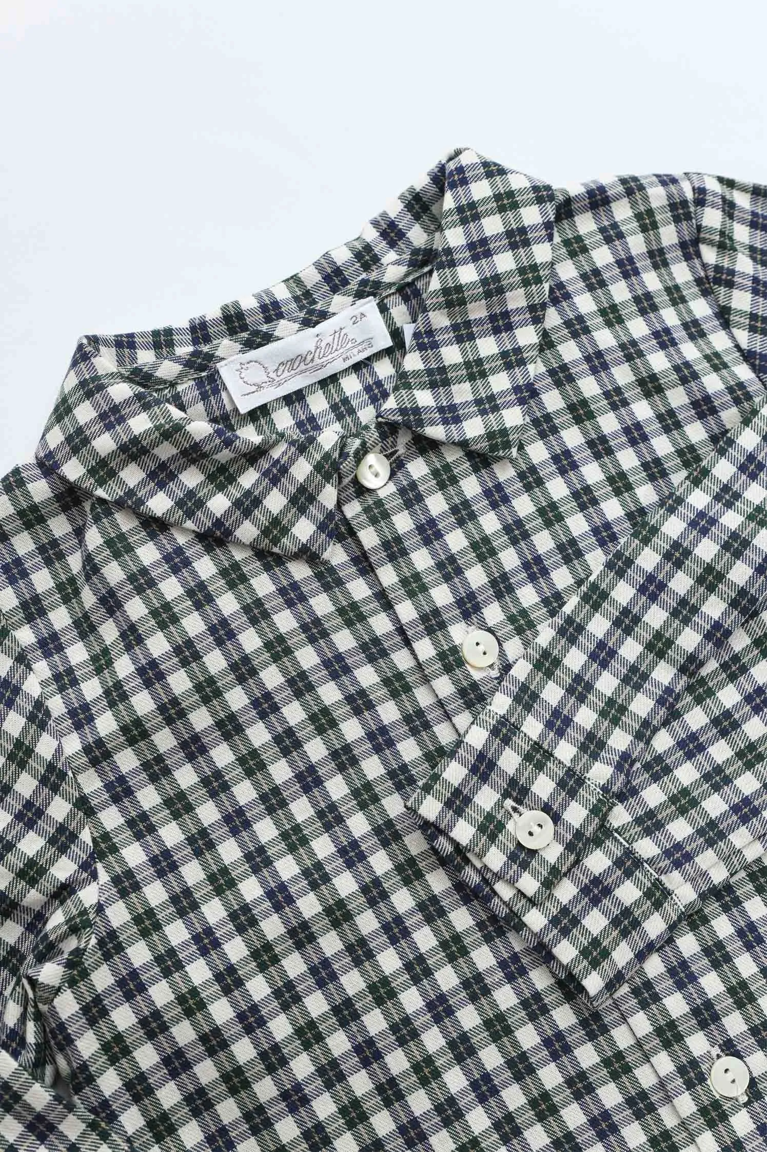 Camicia bambino quadretto blu verde