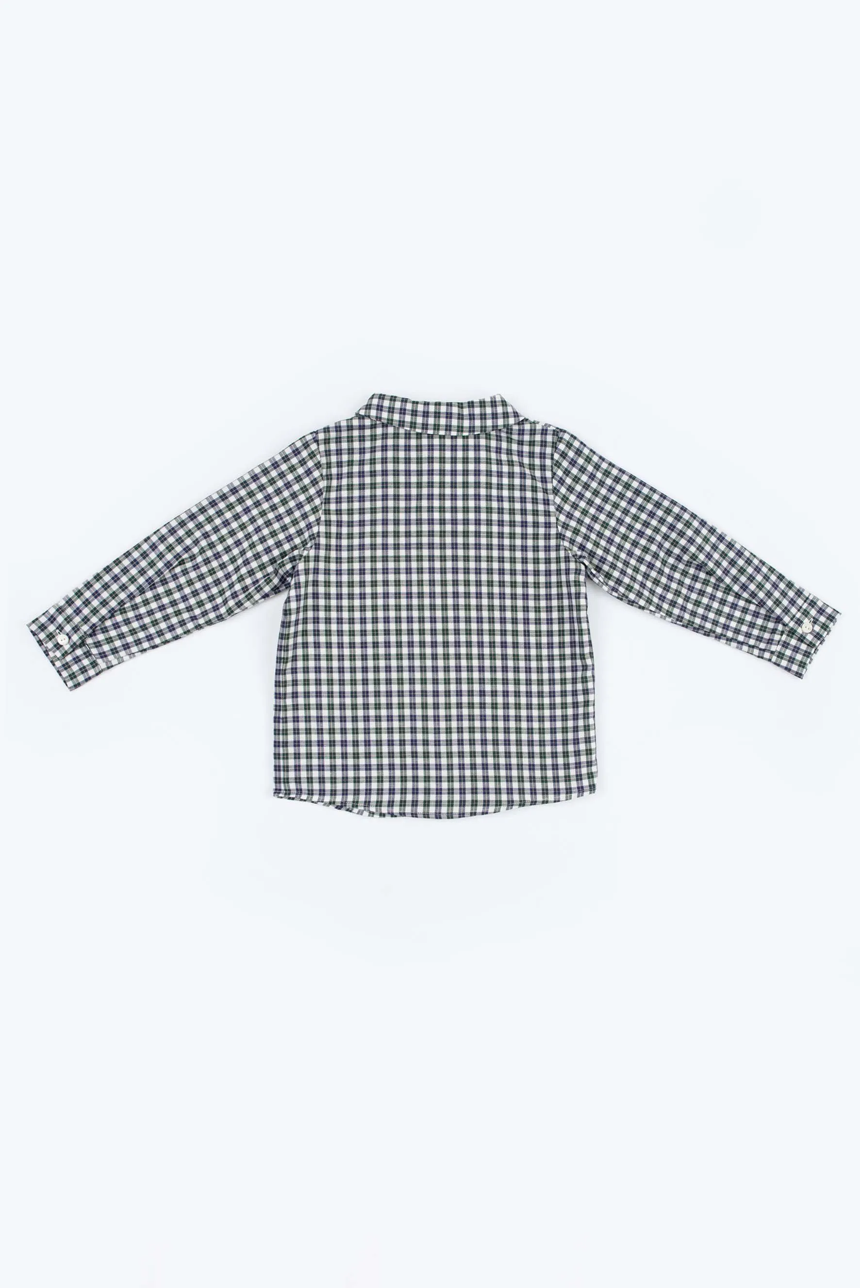 Camicia bambino quadretto blu verde