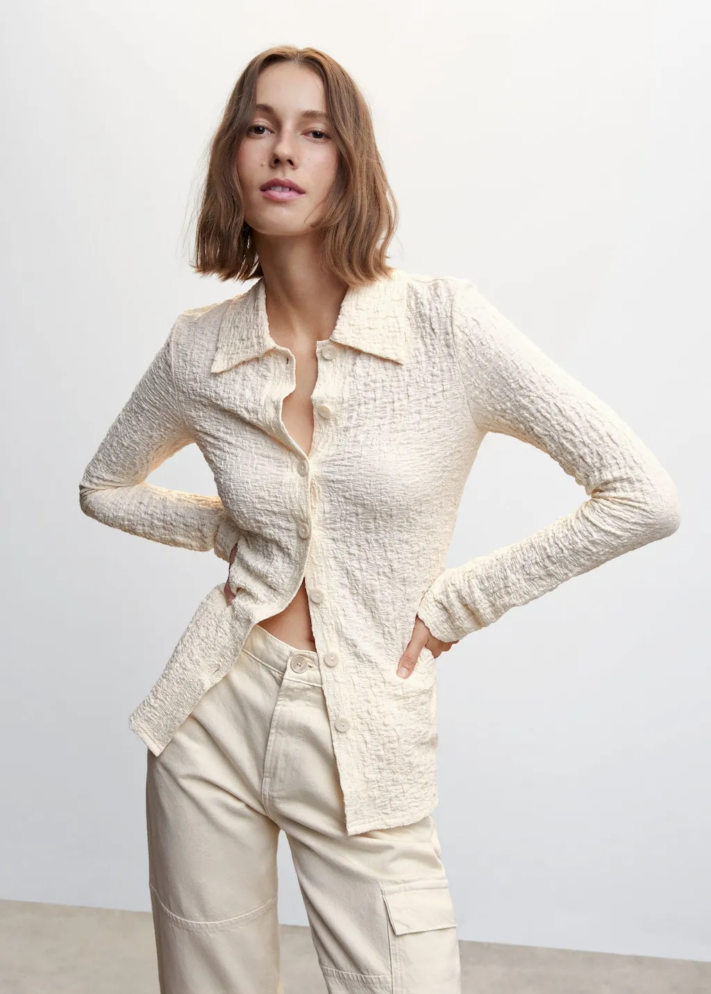 Camicia texture bottoni