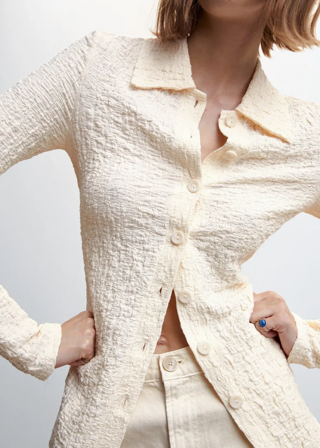 Camicia texture bottoni