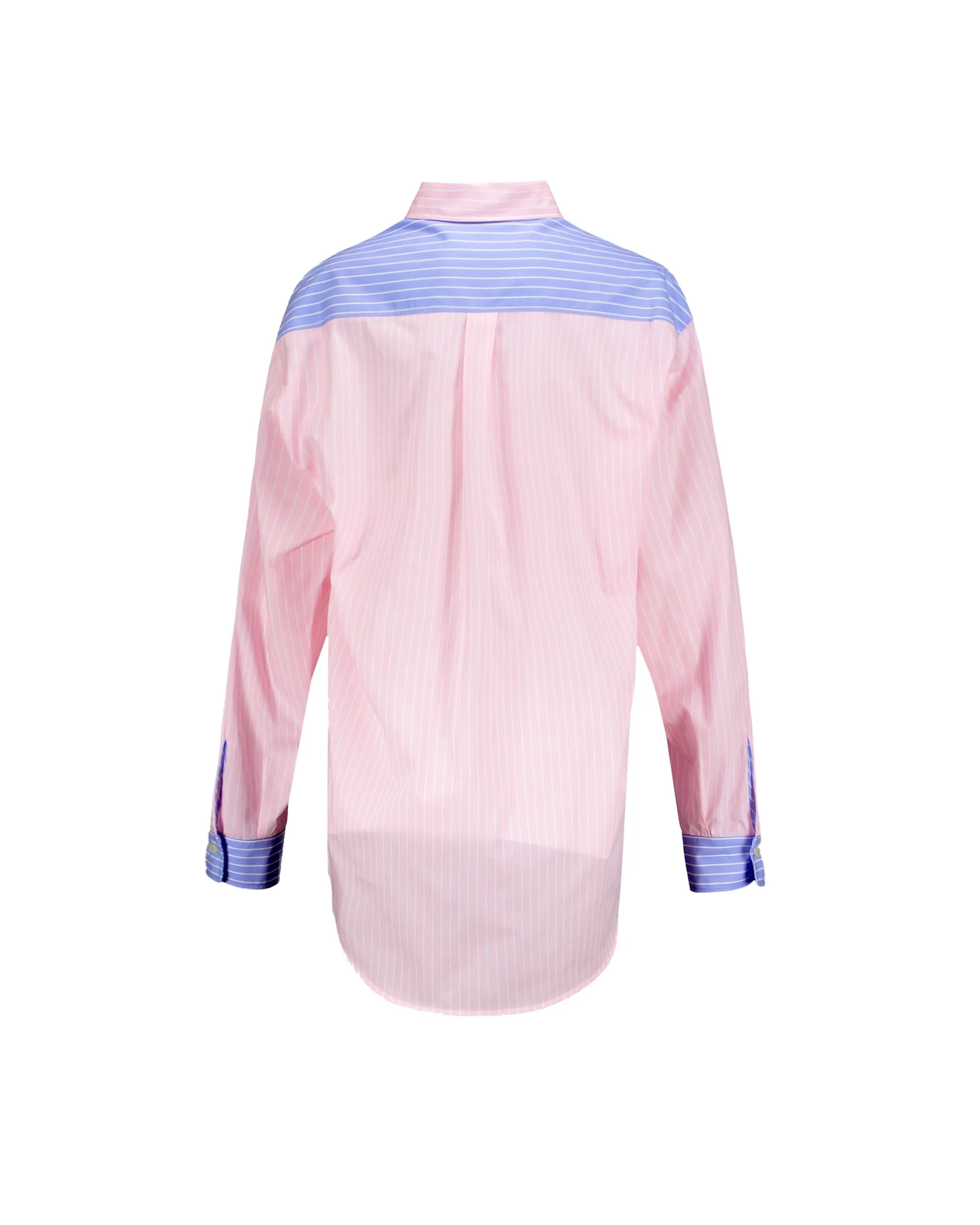 Camicia Twin Color righe rosa celeste