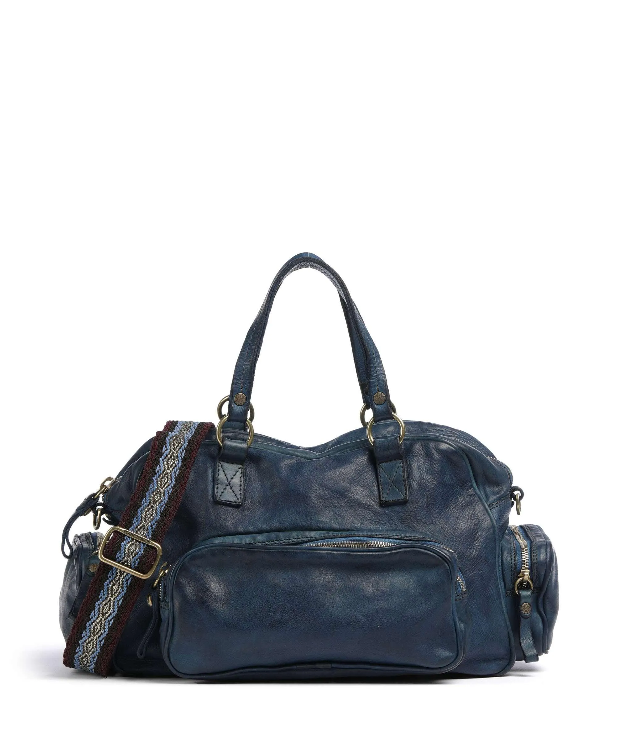  Campomaggi Borsa a mano pelle bovina blu scuro  