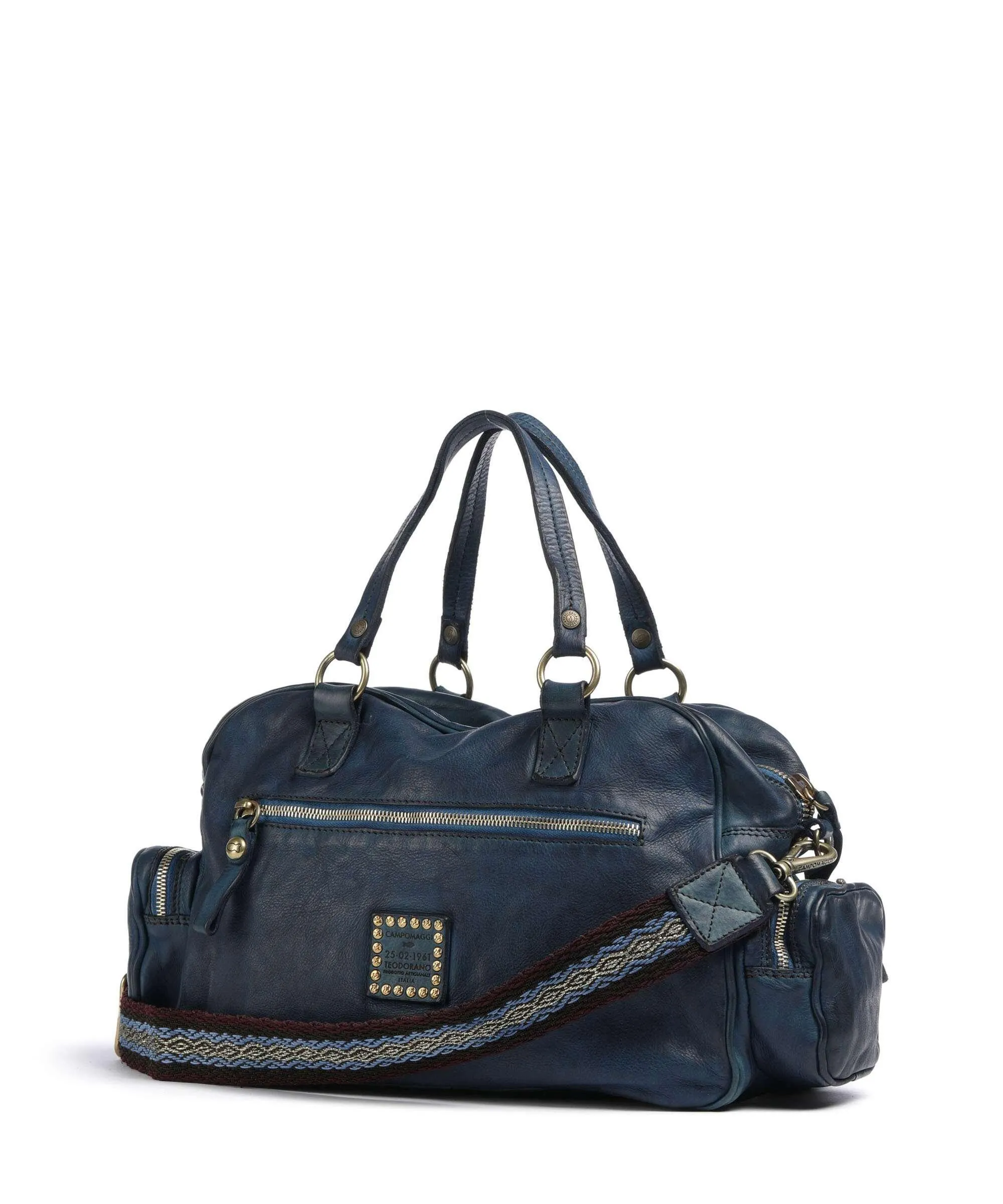  Campomaggi Borsa a mano pelle bovina blu scuro  