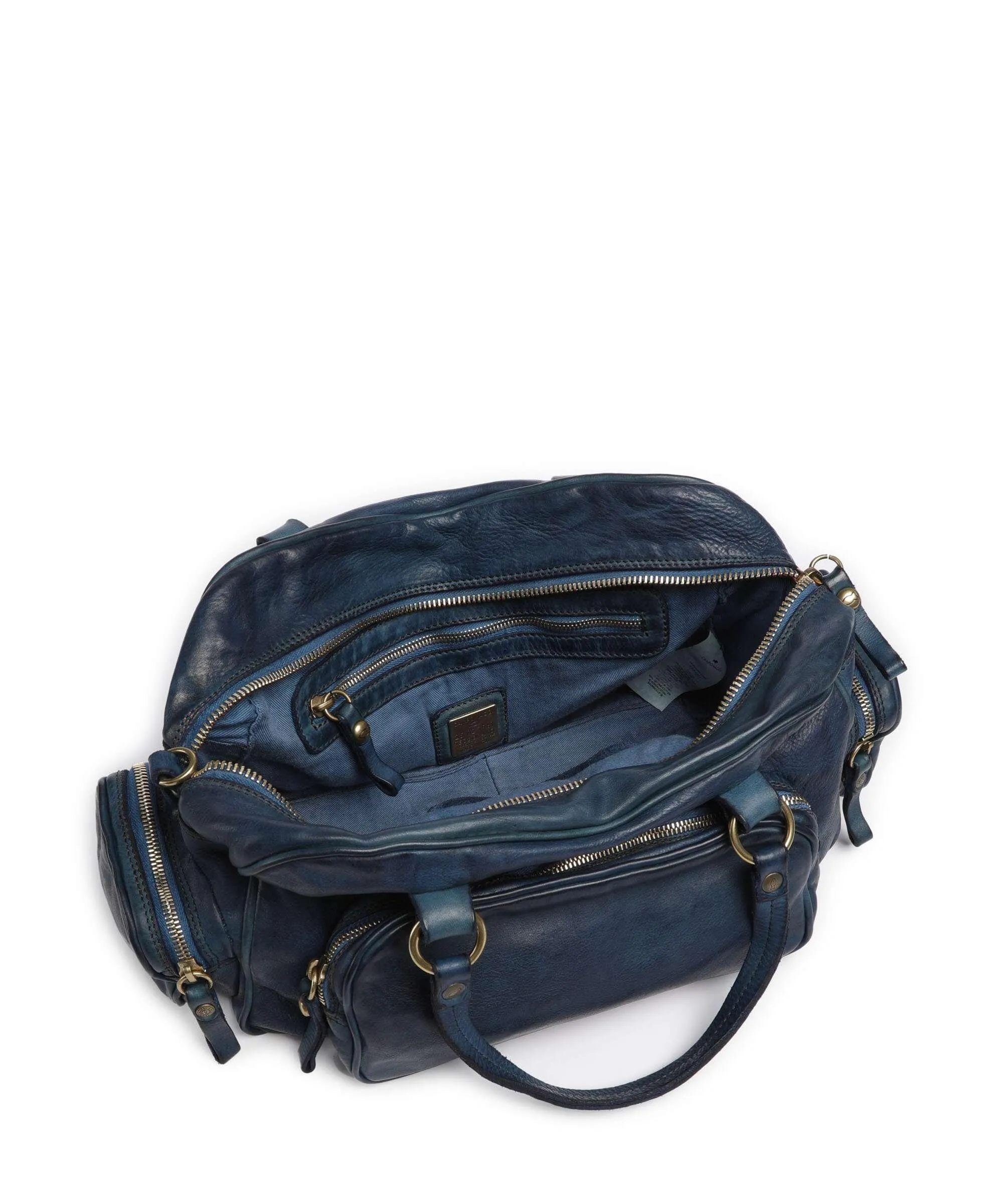  Campomaggi Borsa a mano pelle bovina blu scuro  