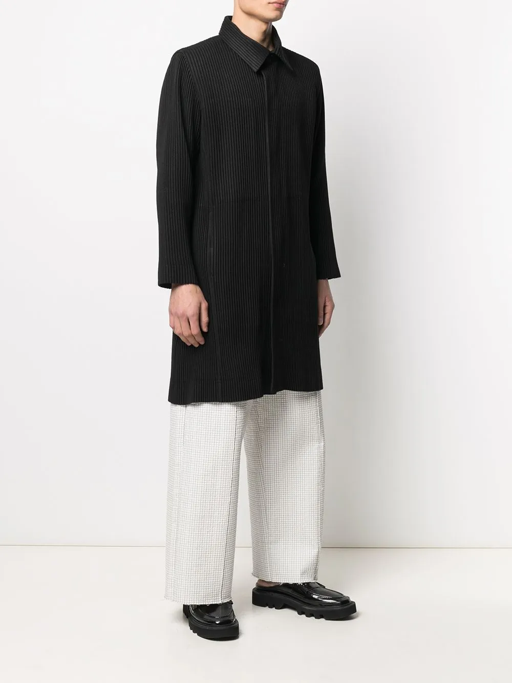Cappotto monopetto plissettato