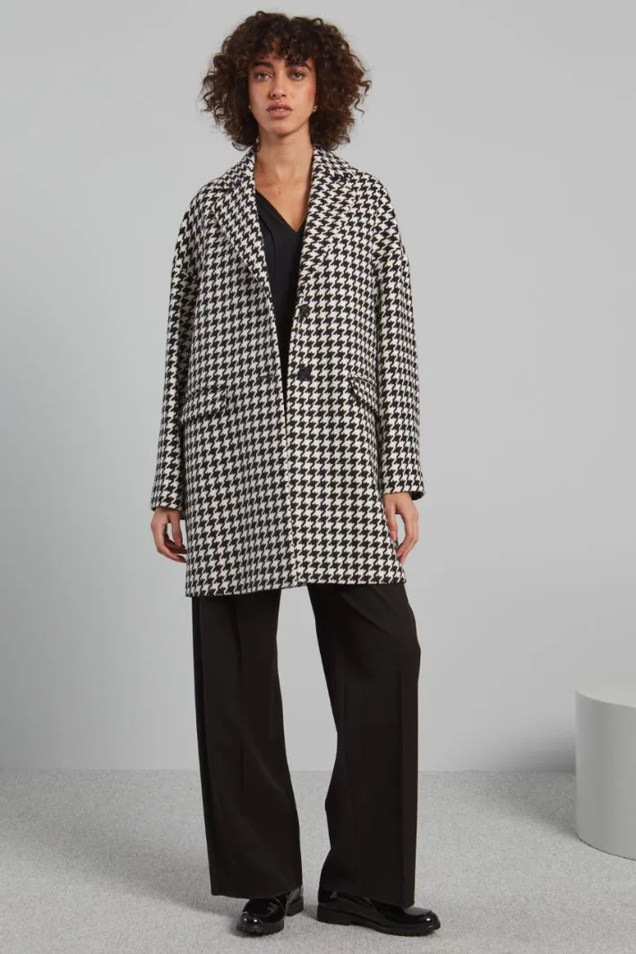 Cappotto over in pied de poule