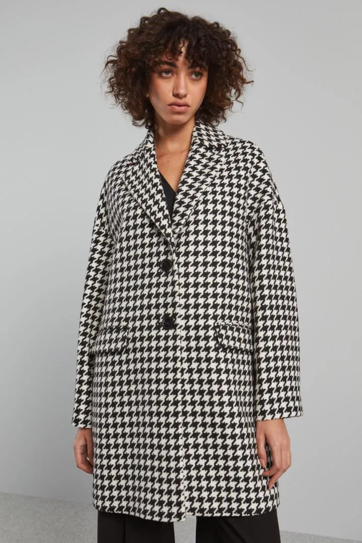 Cappotto over in pied de poule