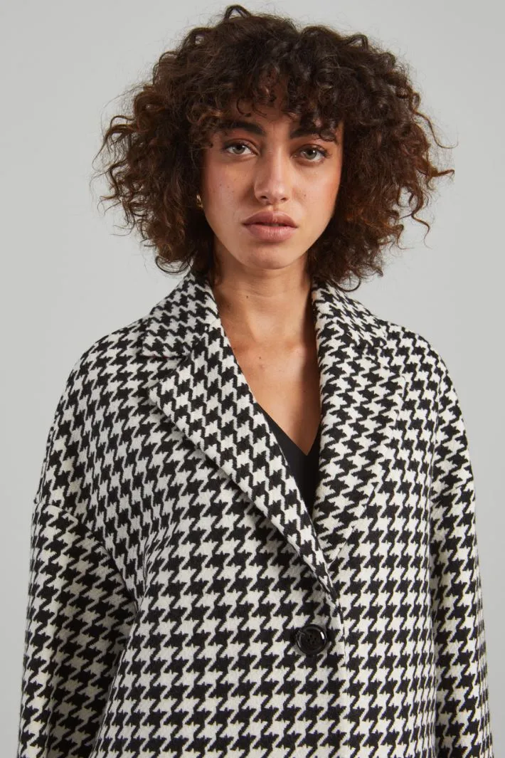 Cappotto over in pied de poule