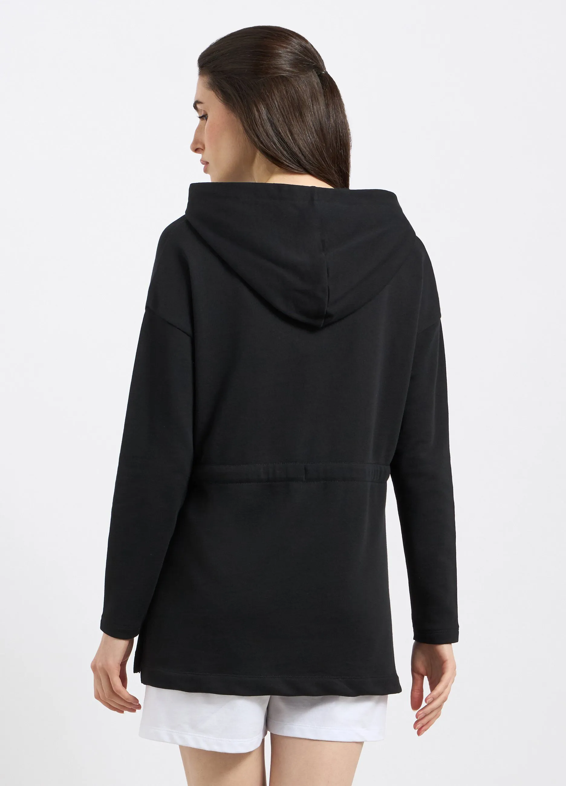 Cardigan in french terry di puro cotone donna