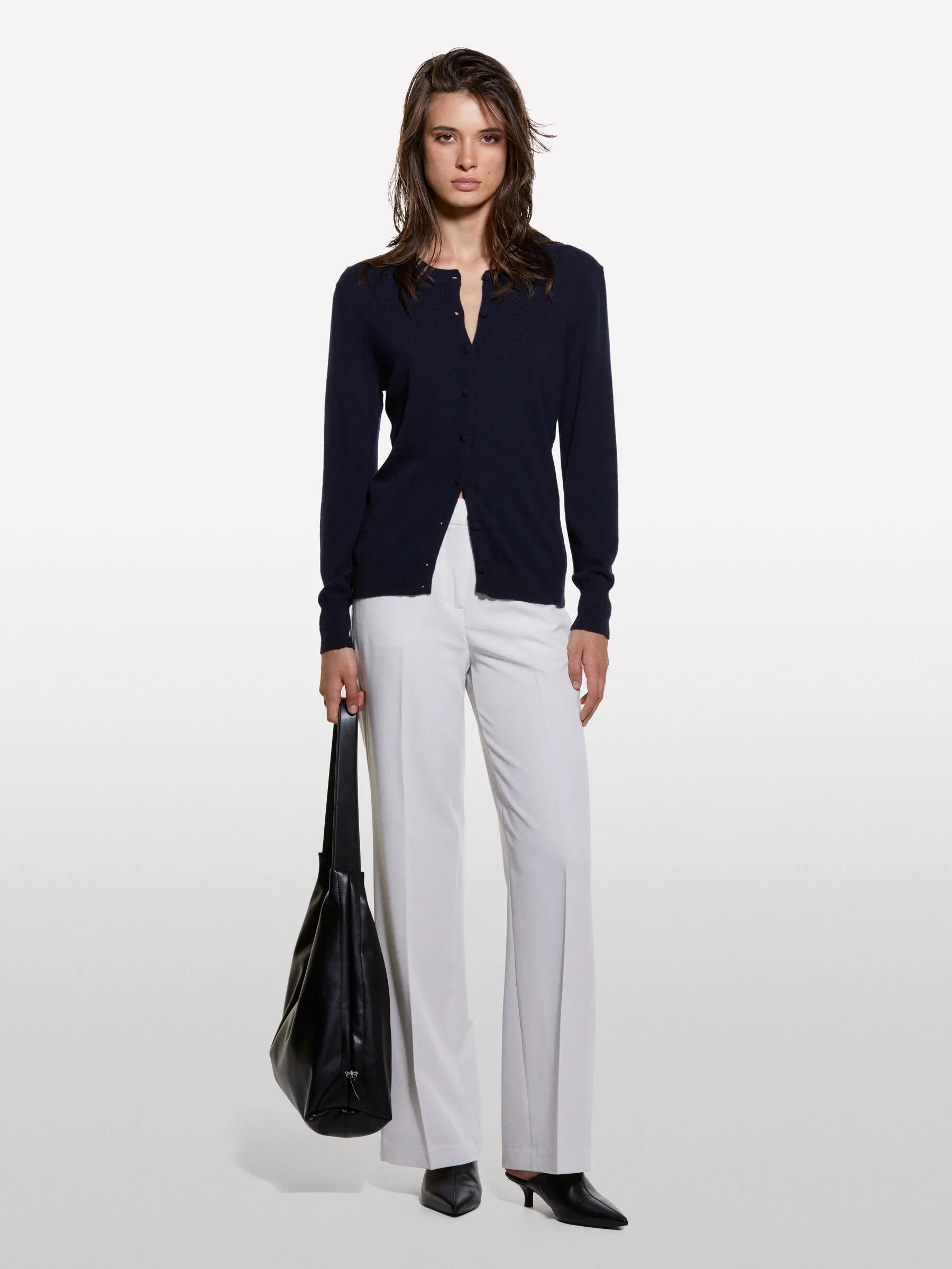Cardigan in maglia blu scuro