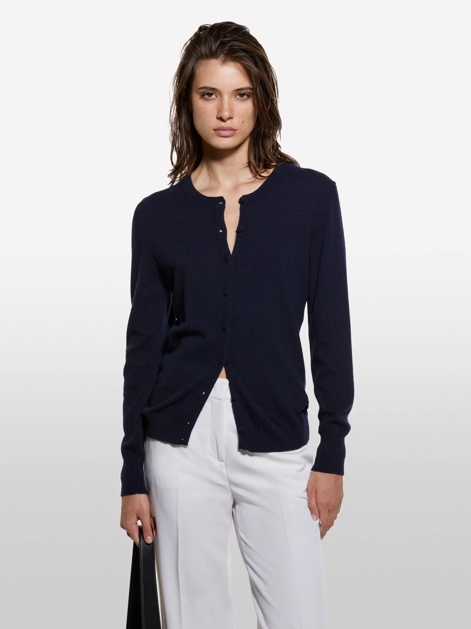 Cardigan in maglia blu scuro