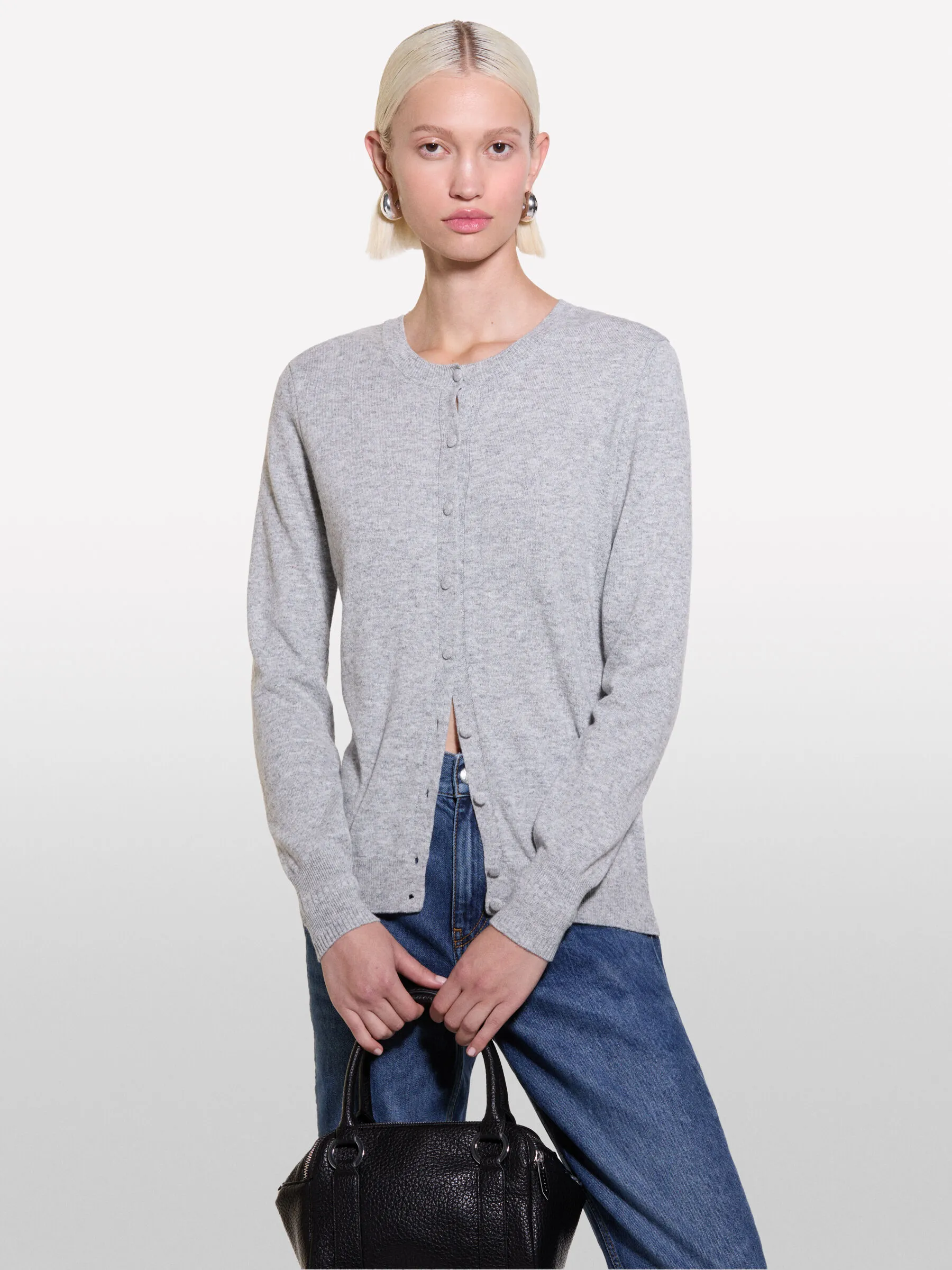Cardigan in maglia grigio