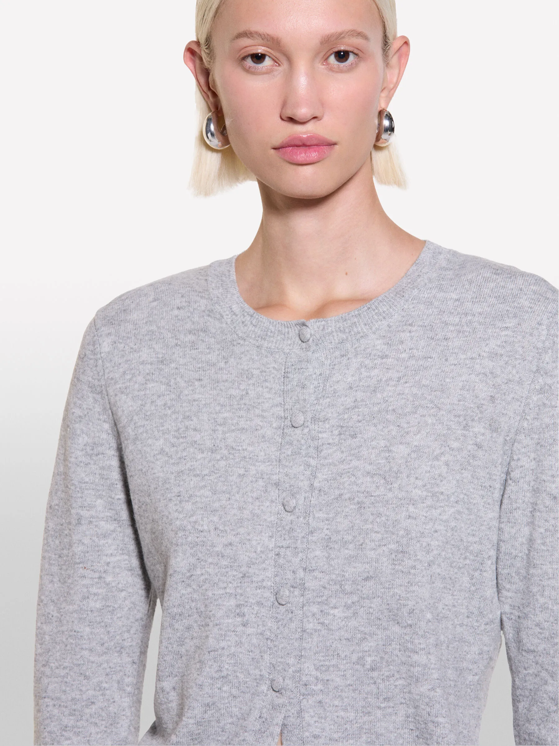 Cardigan in maglia grigio
