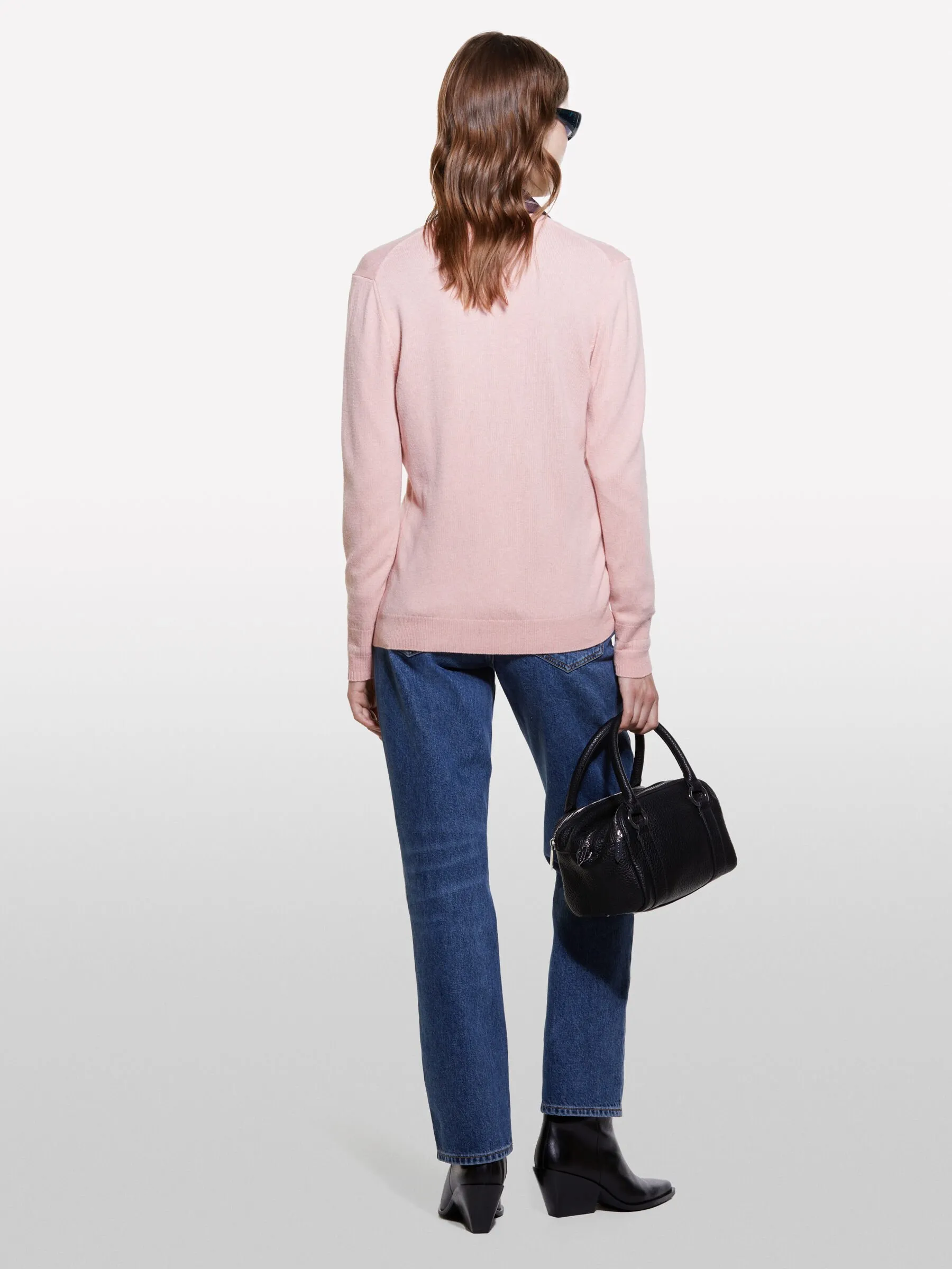 Cardigan in maglia rosa